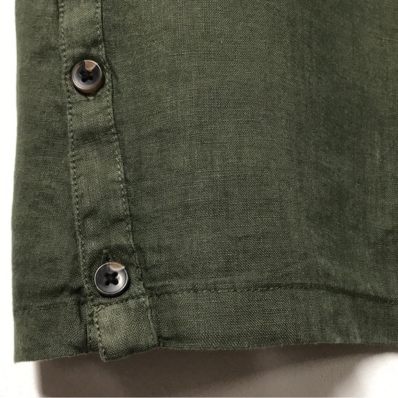 RACHEL ROY 100% Linen Sleeveless Army Green Summer Top - Picture 7 of 12